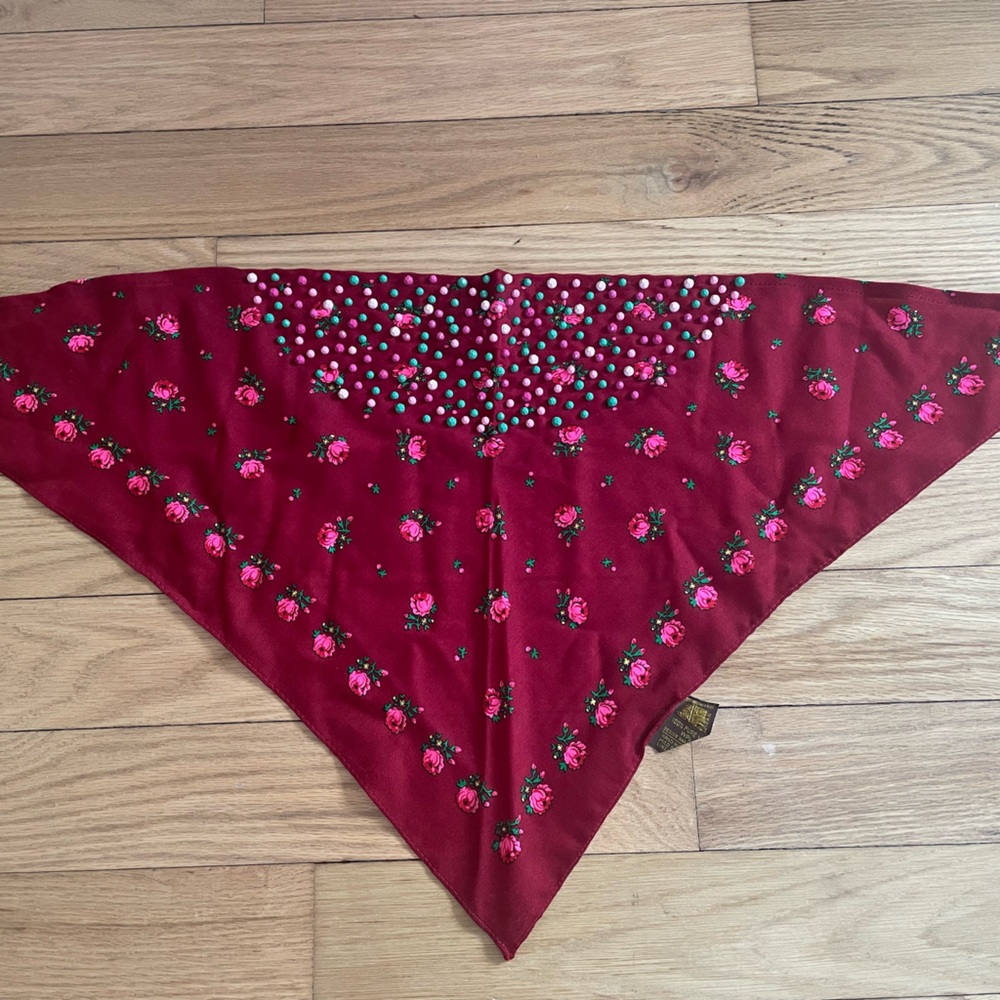 Floral Red Bandana Saks Fifth Ave. Vintage